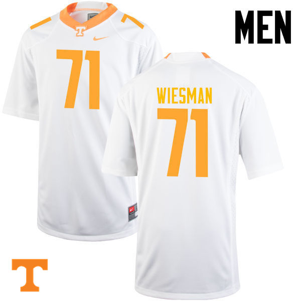 Men #71 Dylan Wiesman Tennessee Volunteers College Football Jerseys-White - Click Image to Close